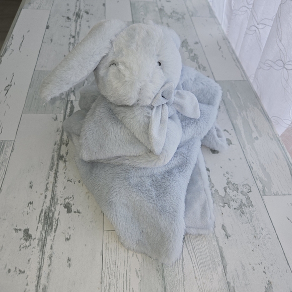 Mon Lapin Plush Light Blue Bunny Security Blanket Super Soft Oversized - Picture 5 of 10